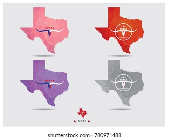 texas map in geometric polygonal style. vector eps 10