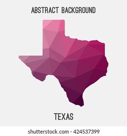 Texas map in geometric polygonal style.Abstract tessellation,modern design background. Vector illustration EPS8