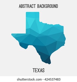 Texas map in geometric polygonal style.Abstract tessellation,modern design background. Vector illustration EPS8