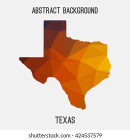 Texas map in geometric polygonal style.Abstract tessellation,modern design background. Vector illustration EPS8