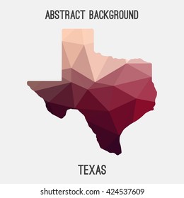 Texas map in geometric polygonal style.Abstract tessellation,modern design background. Vector illustration EPS8