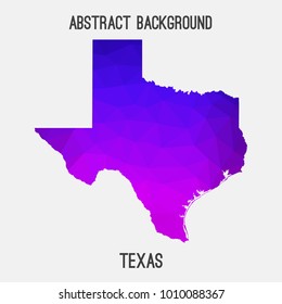 Texas map in geometric polygonal,mosaic style.Abstract tessellation,modern design background,low poly. Vector illustration.