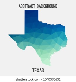 Texas map in geometric polygonal,mosaic style.Abstract tessellation,modern design background,low poly. Geometric cover, mockup. Vector illustration.