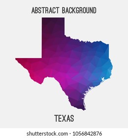 Texas map in geometric polygonal,mosaic style.Abstract tessellation,modern design background,low poly. Geometric cover, mockup. Vector illustration.
