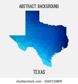 Texas map in geometric polygonal,mosaic style.Abstract tessellation,modern design background,low poly. Geometric cover, mockup. Vector illustration.