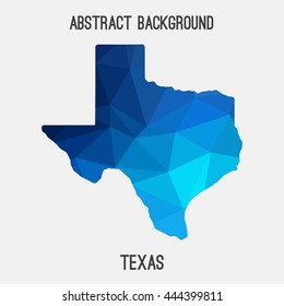 Texas map in geometric polygonal,mosaic style.Abstract tessellation,modern design background. Vector illustration EPS8