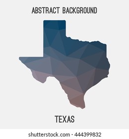 Texas map in geometric polygonal,mosaic style.Abstract tessellation,modern design background. Vector illustration EPS8