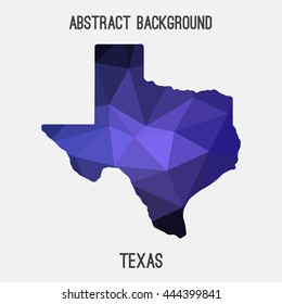 Texas map in geometric polygonal,mosaic style.Abstract tessellation,modern design background. Vector illustration EPS8