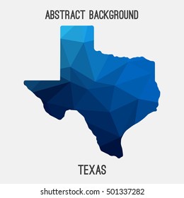 Texas map in geometric polygonal,mosaic style.Abstract tessellation,modern design background,low poly. Vector illustration.