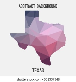 Texas map in geometric polygonal,mosaic style.Abstract tessellation,modern design background,low poly. Vector illustration.