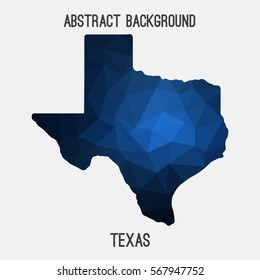 Texas map in geometric polygonal,mosaic style.Abstract tessellation,modern design background. Vector illustration