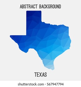 Texas map in geometric polygonal,mosaic style.Abstract tessellation,modern design background. Vector illustration