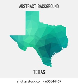 Texas map in geometric polygonal,mosaic style.Abstract tessellation,modern design background,low poly. Vector illustration.