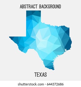 Texas map in geometric polygonal,mosaic style.Abstract tessellation,modern design background,low poly. Vector illustration.