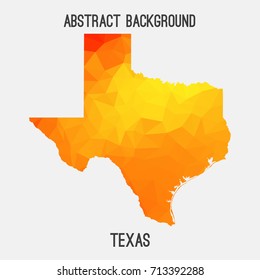 Texas map in geometric polygonal,mosaic style.Abstract tessellation,modern design background,low poly. Vector illustration.