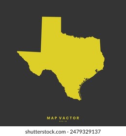 TEXAS map golden yellow color High Detailed on gray background. Abstract design vector illustration eps 10
