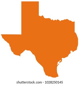 Texas map in gray on a white background
