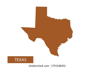 TEXAS map High Detailed on white background. Abstract design vector illustration eps 10. Orange color.