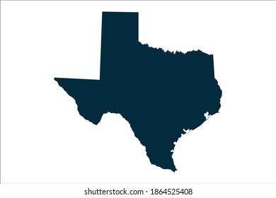 TEXAS map High Detailed on white background.