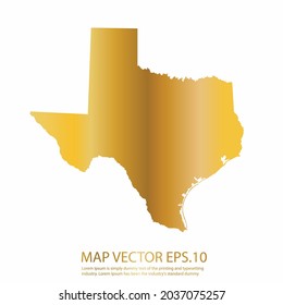 TEXAS map High Detailed on white background. gold gradient color. Abstract design vector illustration eps 10