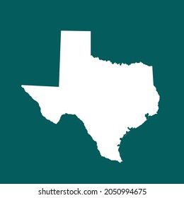 TEXAS Karte im Detail. weiße Farbe. auf grünem Hintergrund. Abstraktes Design, Vektorgrafik eps10