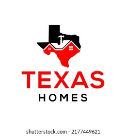 Mapa de Texas con construcción de casas   Inspiración de logotipo