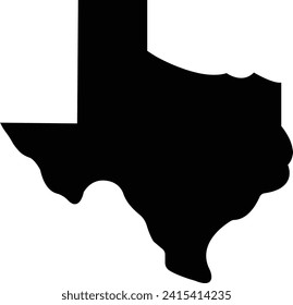 Texas map icon, Detailed Map of Texas State, Texas Map Black , State Border , United States , US America, scribble sketch Texas map, isolated on transparent background, used for mobile phone, app.