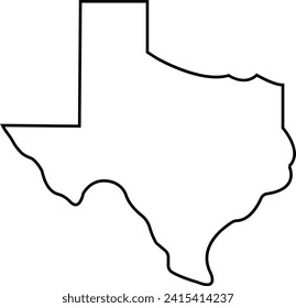 Texas map icon, Detailed Map of Texas State, Texas Map Black , State Border , United States , US America, scribble sketch Texas map, isolated on transparent background, used for mobile phone, app.