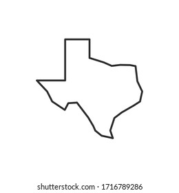 Texas map icon. Texas icon isolated on white background. Vector illustration