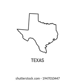 Texas map icon isolated on white background. Vector illustration.