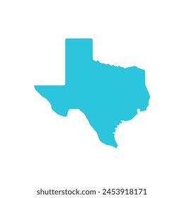 Texas map icon. Isolated on white background. 