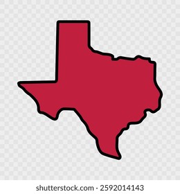 Texas map icon set, Vector. Texas map isolated on transparent background, vector illustration. Texas map icon set. Texas map symbol isolated on white background.