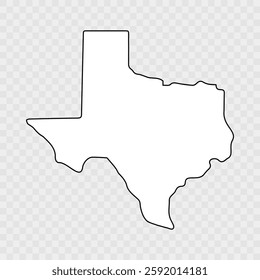 Texas map icon set, Vector. Texas map isolated on transparent background, vector illustration. Texas map icon set. Texas map symbol isolated on white background.