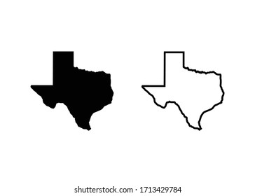 Texas Map Icon, Texas Map Sign and symbol vector