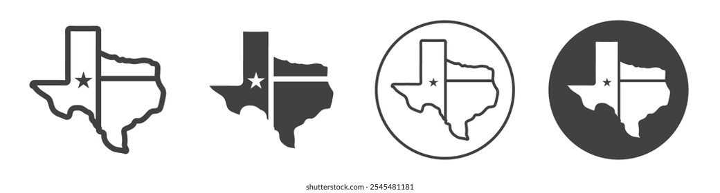 Texas map icon Simple outline vector logo