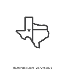 Texas map icon Simple outline vector logo