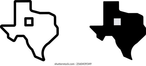 "Texas Map Icon - State Outline and Geographical Symbol"