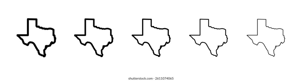 Texas map icon Symbol mark in Outline style