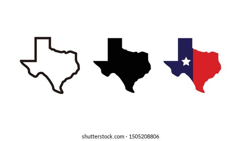 Texas Map Icon Vector For ... Site Computer And App