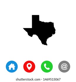 Texas Map Icon Vector symbol
