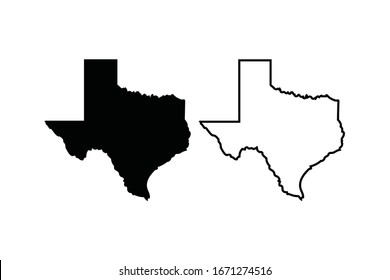 Texas Map Icon Vector.  symbol for web site Computer and mobile vector. 