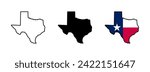 Texas map icons. Texas state border map icons. Texas sign symbol - vector illustration