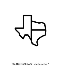 texas map iconVector illustration in black