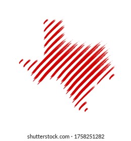 Designvorlage für das Texas-Kartenidentitätslogo als Pinsel