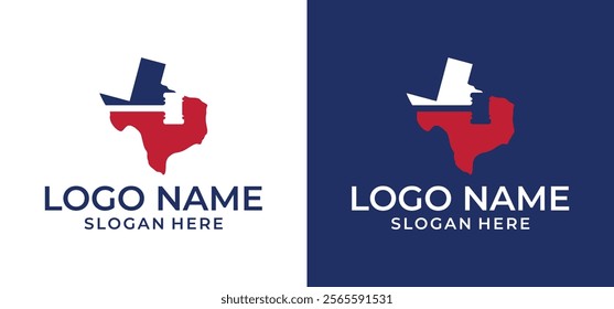 Texas map illustration of america Vector Logo Design Law Firm Jury Corporate and Justice.