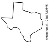 Texas map illustration hand drawn outline vector