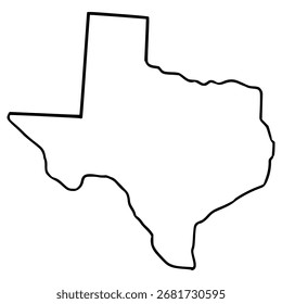 Vector de contorno dibujado a mano de ilustración de mapa de Texas