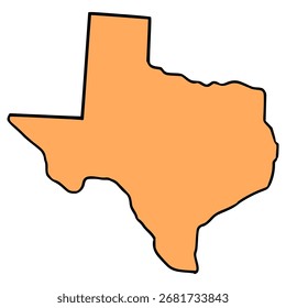 Ilustración de mapa de Texas dibujado a mano Vector aislado