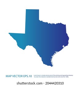 TEXAS map , infographic style , blue gradient color , on white background with Map World. Wire frame 3D mesh ,