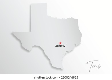 Texas map isolated on white background, 3d rendering 